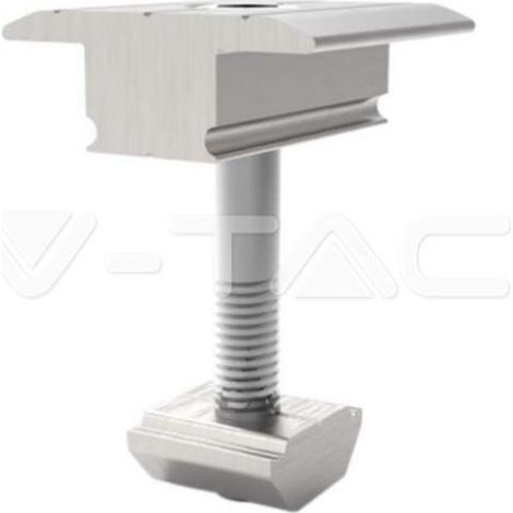 Abrazaderas centrales de aluminio V-TAC para la fijación de módulos fotovoltaicos (8 unidades) (1/2)