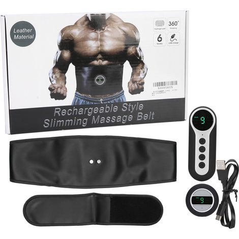 Ceinture amincissante rechargeable pour ventre plat avec technologie TENS et cuir PU - Tonifiez vos abdominaux (1/5)