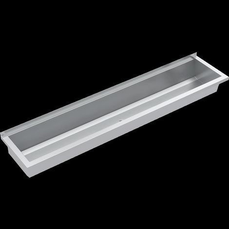 Caniveau KWC, PLANOX, acier inoxydable, montage mural, 1800x210x382 mm, sans tablette pour robinet (1/2)