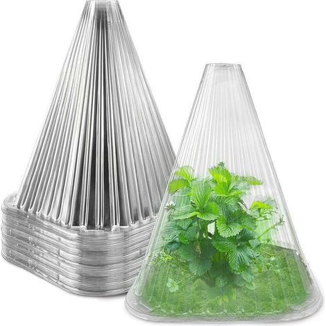 (Couleur transparente)Lot de 30 sabots de jardin pour plantes, couvercles de cloches réutilisables, protègent les plantes des oiseaux, du gel, des escargots et plus encore (1/4)