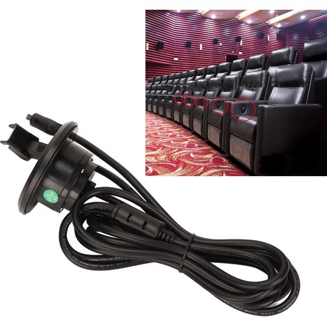 Interrupteur de commande manuel filaire, gros bouton rond noir, tige de poussée électrique de levage à moteur unique, câble à 4 conducteurs, 12-32V. (1/5)