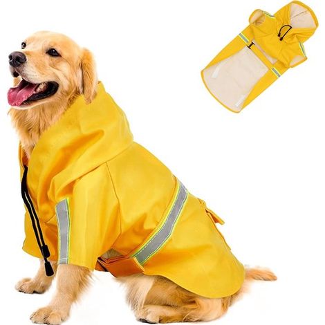 Tutina per cani taglia grande Impermeabile con cappuccio per cani di taglia grande Impermeabile per animali domestici Impermeabile per cani taglia grande Impermeabile per animali domestici Impermeabil (1/5)