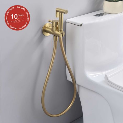 Ensemble douchette hygiénique WC SKY BATH or brossé PVD Inox S304 série HARMONY (1/5)
