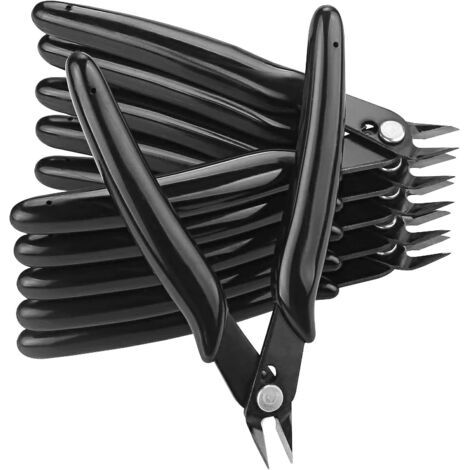 6-teilige Seitenschneider, elektronische Schneidzange, diagonale Präzisionsscherzange für Elektrokabel, Schmuck, Heimwerker – Schwarz