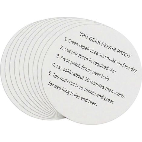 Tapis de réparation TPU pour tente extérieur, autocollant auto-adhésif étanche, patchs ronds, lot de 10 pièces. (1/4)