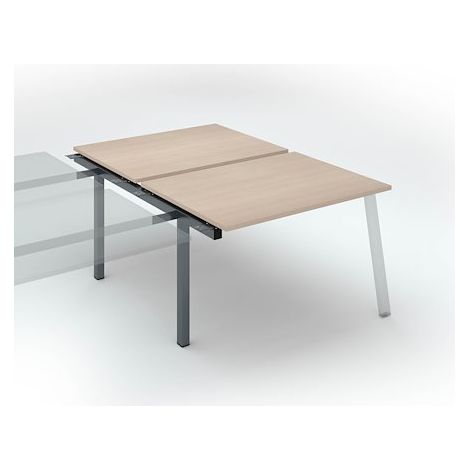 Pôle de 2 bureaux droits chêne clair L 120 x P 80 cm, piétement métal anthracite - Arch - Elément suivant - Maxiburo