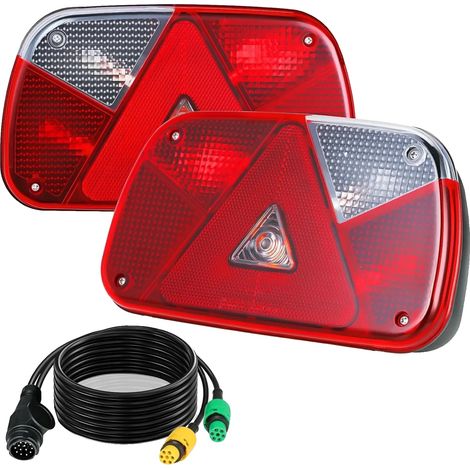 Kit d'éclairage de remorque, tension de 12V CC, longueur de câble de 5,5 m, connecteur à 13 broches, 2 connexions à baïonnette de 6 broches, 7 fonctions (1/5)