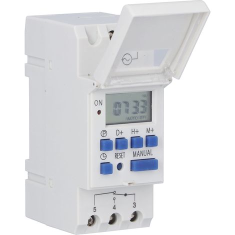 Interrupteur Horaire Programmable THC15A Rail DIN, Relais Temporisé à Écran LCD pour Lampadaires et Néons, DC 24V (1/5)