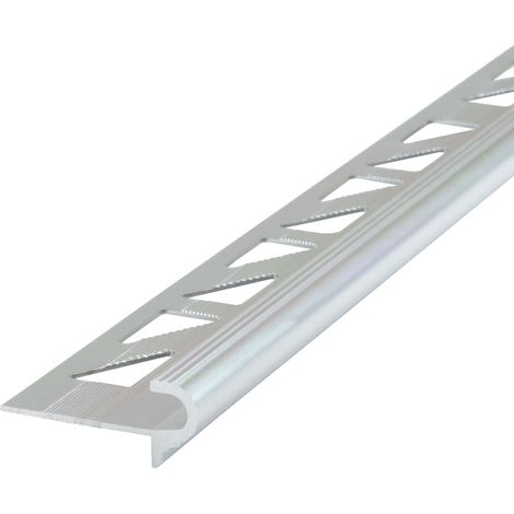 Treppenkantenprofil Fliesenschiene - 2.5m, Höhe 10mm Silber (1/5)