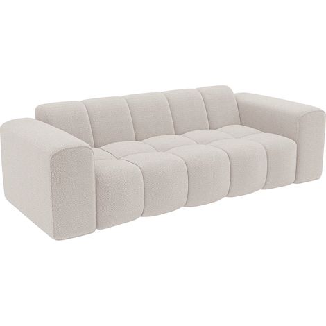 Divano 3 posti in ciniglia beige CALESO di Maison Céphy (1/5)