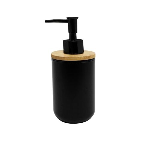 d'intérieur, Distributeur Savon (Ø 7,2 x 17,5 cm) Smart Noir, Polystyrène et Bambou Produit pratique pour la maison et l'usage quoti (1/4)