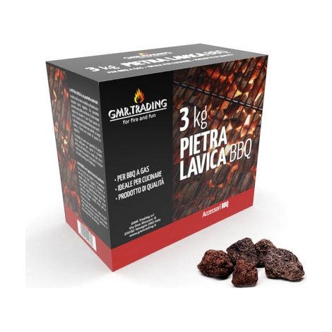 Pietra di lava 3kg per bbq a gas  -ESCLU