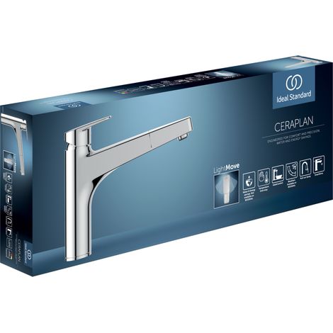 Ideal Standard Grifería de cocina Ceraplan c. caño alto Alcance 210mm Teleducha 1 función Cromado, BD331AA (1/2)