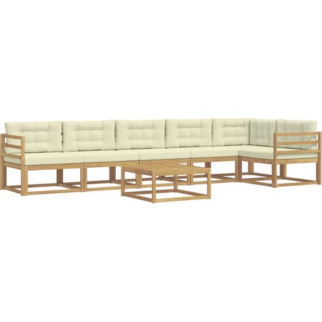 Outdoor Sofa Set 7 pcs White and Cream 79 x 79 x 37 cm vidaXL (1/5)