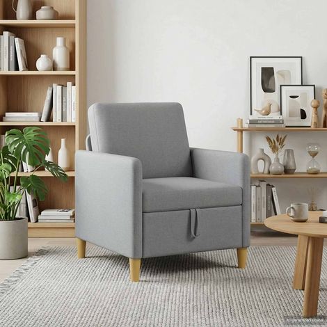 vidaXL Sofa avec rangement Gris clair 72 x 78 x 87 cm Polyester (1/5)