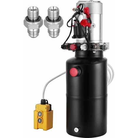 Pompe hydraulique à Double Effet 12V DC Unité de Pompe hydraulique de réservoir en Acier de 8 pintes for remorques à Benne basculante Ascenseur de Voiture (1/5)