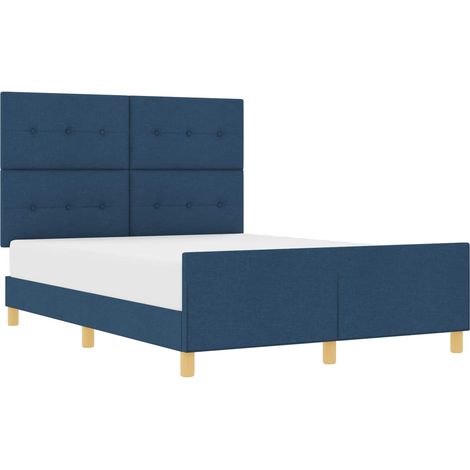 Maison Exclusive - Struttura del letto con testiera Blu 140 x 190 cm Tessuto