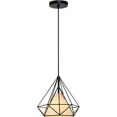 Lampe de Plafond Cage Diamant Petit Abat-jour Lustre Suspension Luminaire Rétro Industrielle Lot de 1 (1/4)