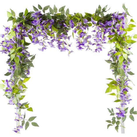 Lot de 5 tiges de glycine artificielle de 1,8 m de long, fausse glycine-AquaForge (1/5)
