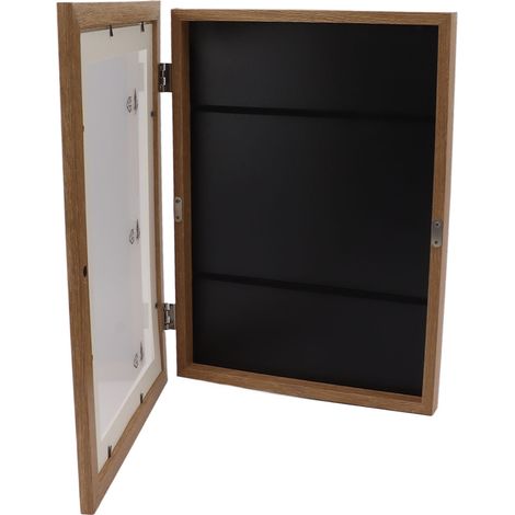 Cadre à dessin magnétique pour enfants, en carton, avec ouverture frontale, pouvant contenir jusqu'à 50 images pour les travaux manuels, le dessin et les devoirs (marron). (1/5)