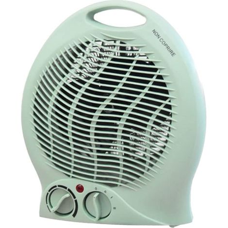 Termoventilatore da bagno portatile con 2 livelli di potenza (1000W a 2000W) e funzione caldo e freddo 23x13x27cm - VERDE SHABBY (1/5)