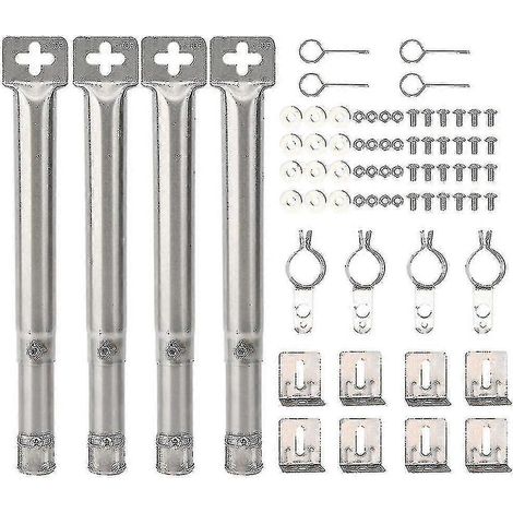 Lot de 4 brûleurs tubulaires droits universels réglables en acier inoxydable pour barbecue à gaz (1/5)