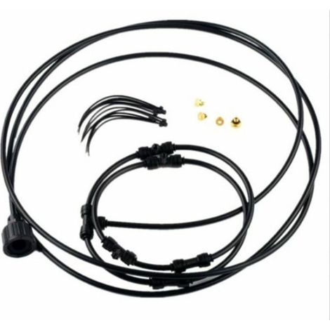 Kit de Brumisation pour Ventilateur Extérieur - 4 Ventilateurs avec Buse Cuivre et Anneau 20in-KZQ (1/4)