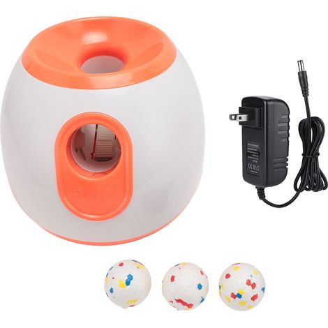 Automatischer Ballwerfer für Hunde, 3 einstellbare Wurfweiten, für kleine Hunde im Innen- und Außenbereich (US-Stecker).