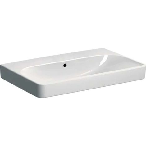 Geberit Smyle Square - Lavabo 75x48x17 cm, con rebosadero, sin orificio para grifo, blanco 500.249.00.2 (1/2)