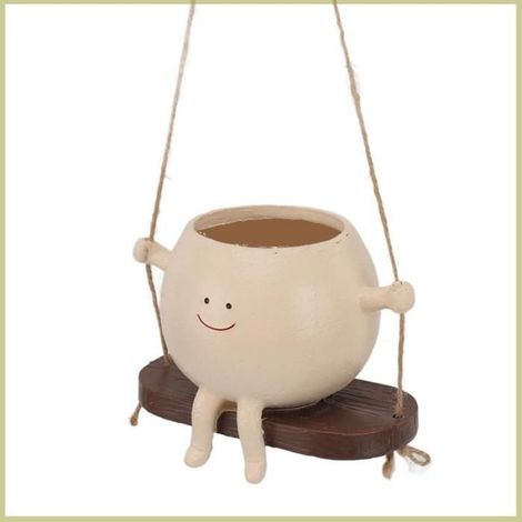 Pot de plantation en résine, tête de fleur, jardinière faciale suspendue, pots de plantes succulentes, pots de plantes uniques pour (1/4)