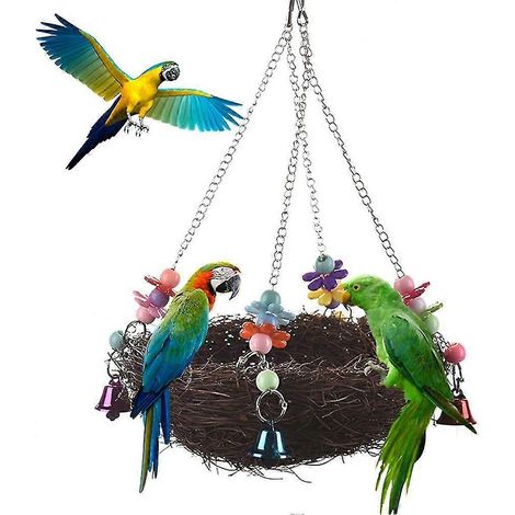 Cage à oiseaux réaliste avec perchoir, jouet pour perroquet, perruche, calopsitte (1/5)