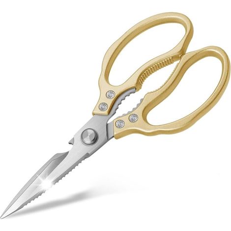 Ciseaux Cuisine - Acier Inoxydable Trempé 3,5 mm - 22,5 cm - Multifonctionnel avec Ouvre-bocaux Décapsuleur Tournevis - 1 Pièce (1/5)