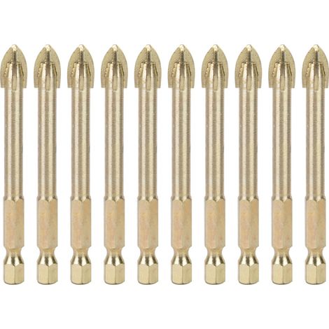 Foret triangulaire torsadé carbure à queue hexagonale pour carrelage céramique (lot de 10, 8mm) (1/5)