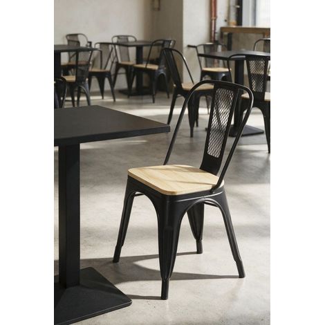 Sillas Comedor - Silla Valix Madera Natural - Negro (1/4)