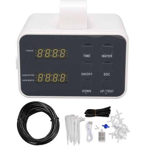 Système d'arrosage automatique IP65 pour plantes, système d'arrosage automatique d'intérieur résistant à la pluie, kit d'irrigation goutte à goutte automatique pour plantes en pot. (1/5)