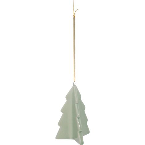 Colgante de cerámica brillante con forma de abeto, 9 cm - Feeric lights & christmas (1/5)