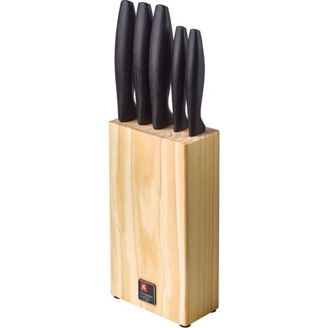 Richardson Sheffield Houten Messenblok + 5 Messen (1/2)