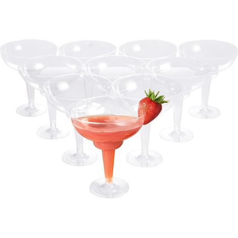 Verre à Margarita - Lot de 10 - Plastique Transparent - 360ml - Réutilisable - Fête et Mariage (1/5)