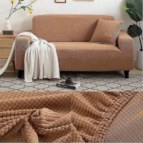 Housse de canapé épaisse, imprimée unie, pour salon, canapé d'angle, en forme de L (1/5)