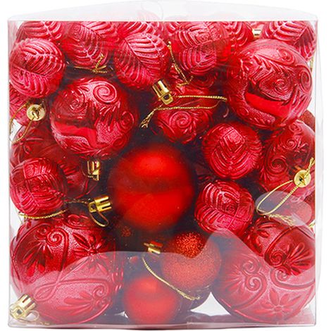 Décorations de sapin de Noël, boules décoratives en vrac, ornements suspendus décoratifs pour arbres de Noël, décoration de fête de vacances (1/5)