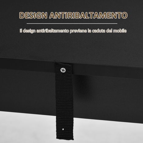 Table de bar en bois noir 112x57x106 cm, meuble de cuisine design avec 3 étagères, rangement moderne (1/5)