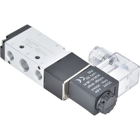 4V210-08 Auslass-Magnetventil, 2-Positionen, 5-Wege, Aluminium, AC 220 V, DC 24 V (1/5)