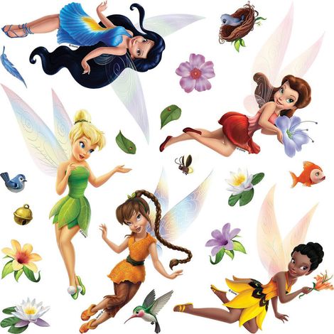 Sticker Disney Fée Clochette - 1 planche 30 x 30 cm