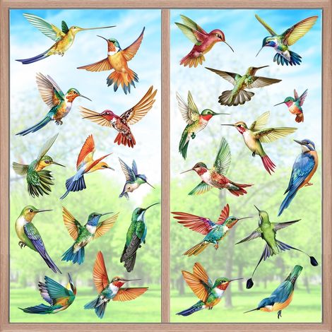 Autocollants Fenêtre Colibri Anti-Collision Stickers Oiseaux (1/5)
