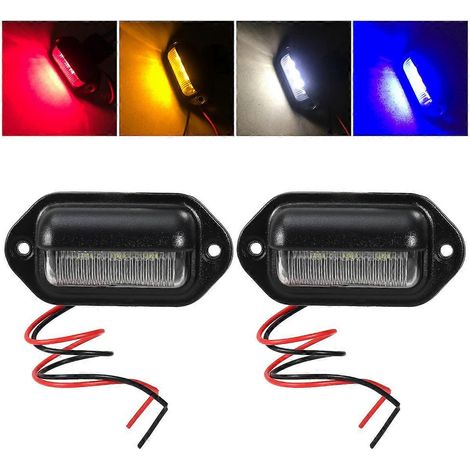 WINOMO Lot de 2 feux de plaque d'immatriculation LED pour voiture, feux de position latéraux 12V ou éclairage de courtoisie pour seuil de porte (noir)