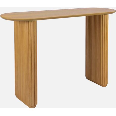 Consolle ovale in legno di hevea impiallacciato rovere (1/5)