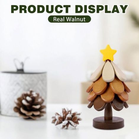 Sous-Plat Isolant Thermique - Forme Sapin De Noël - Bois De Noyer - Pliable - Pour Plats Chauds Casseroles Poêles - Lot De 4 (1/5)