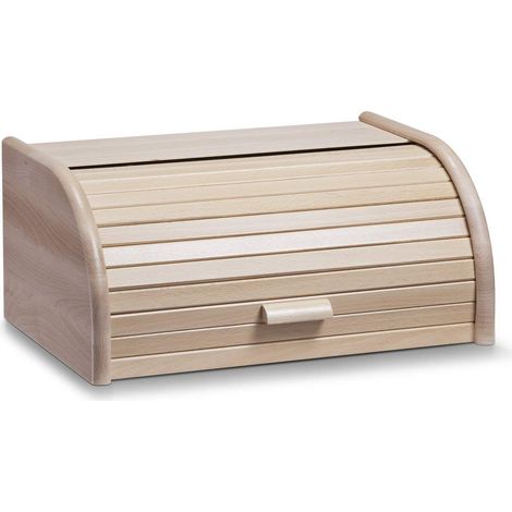 Zeller 20463 Portapane con Coperchio Scorrevole, Legno, Beige, 40x28x18 cm