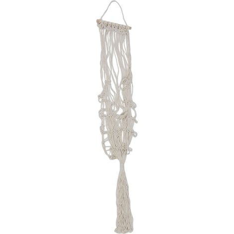 Filet de rangement mural pour peluches, style bohème, avec bâtonnet en bois, idéal pour décorer une chambre. (1/5)