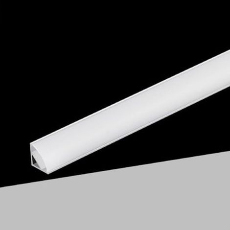 TrAdE Shop Traesio - 10pz Profilo Angolare In Alluminio Per Striscia Led Con Copertura Bianca Opaca 45° Al-24-s - (1/5)
